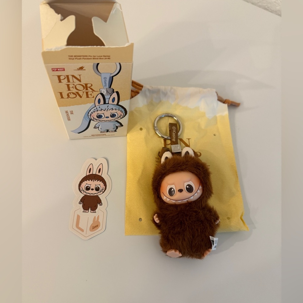 Pin For Love Labubu pendant 🤎 Letter L (brand new) Got from Pop Mart. ❣️
